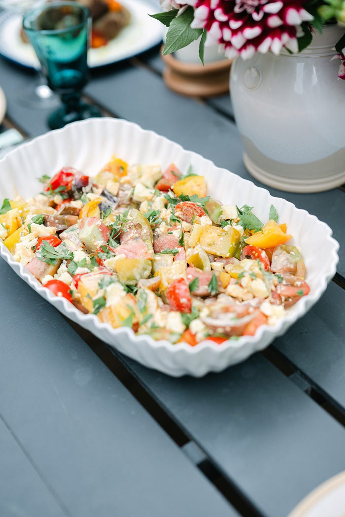 Summer pasta salad with corn and tomatoes
