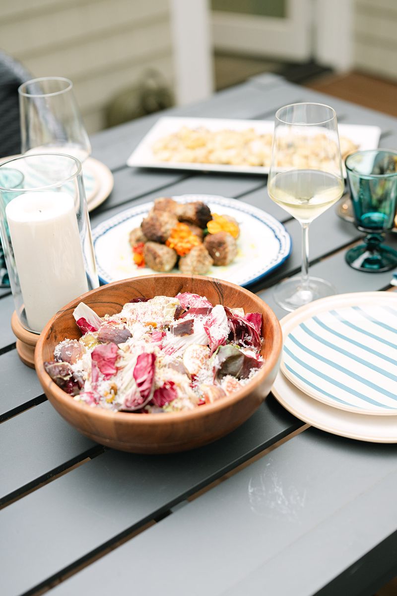 Summer salad with feta and mint